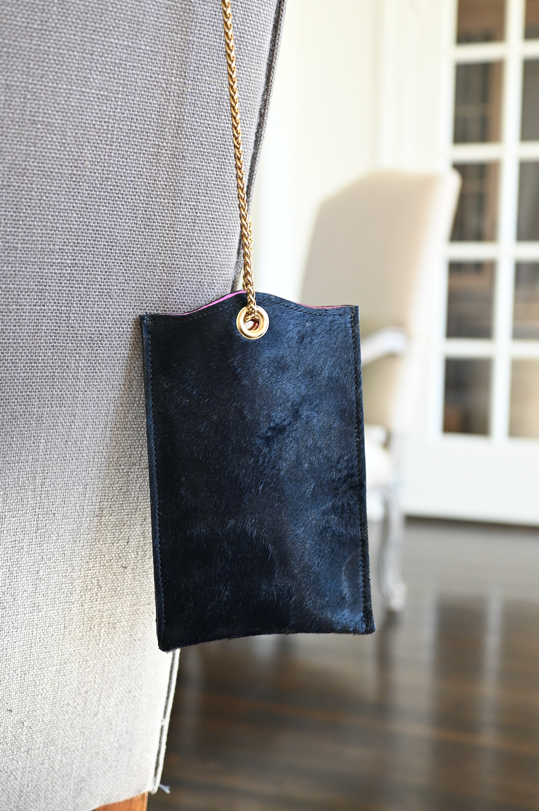 Navy Crossbody Bag With Pouch