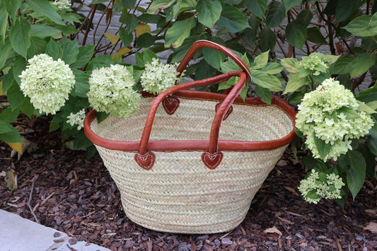 Louise Straw French Bag Double Handle Basket