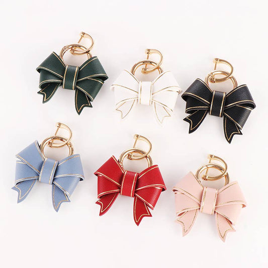 PU Leather Cute Bow Key Charm