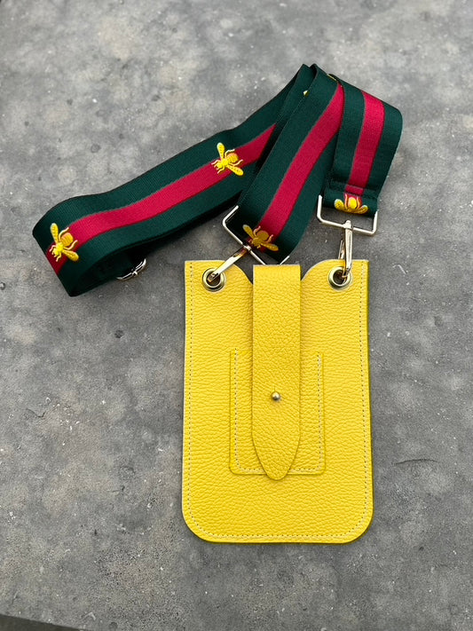 Classic Style Phone Pouch in Yellow Pebble
