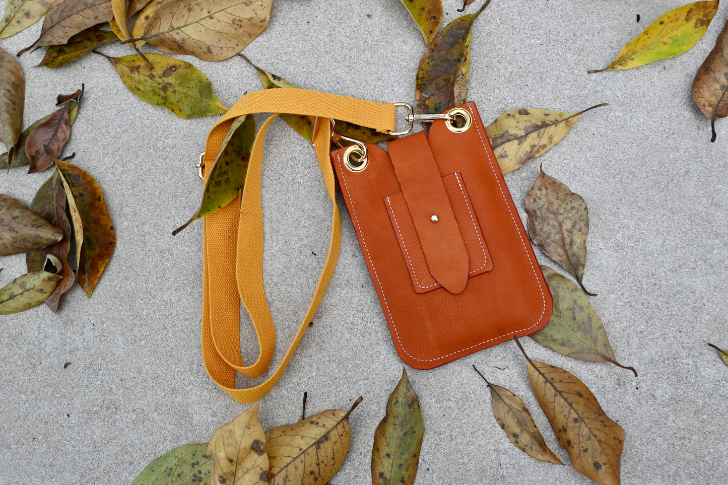 Classic Style Phone Pouch in Burnt Orange