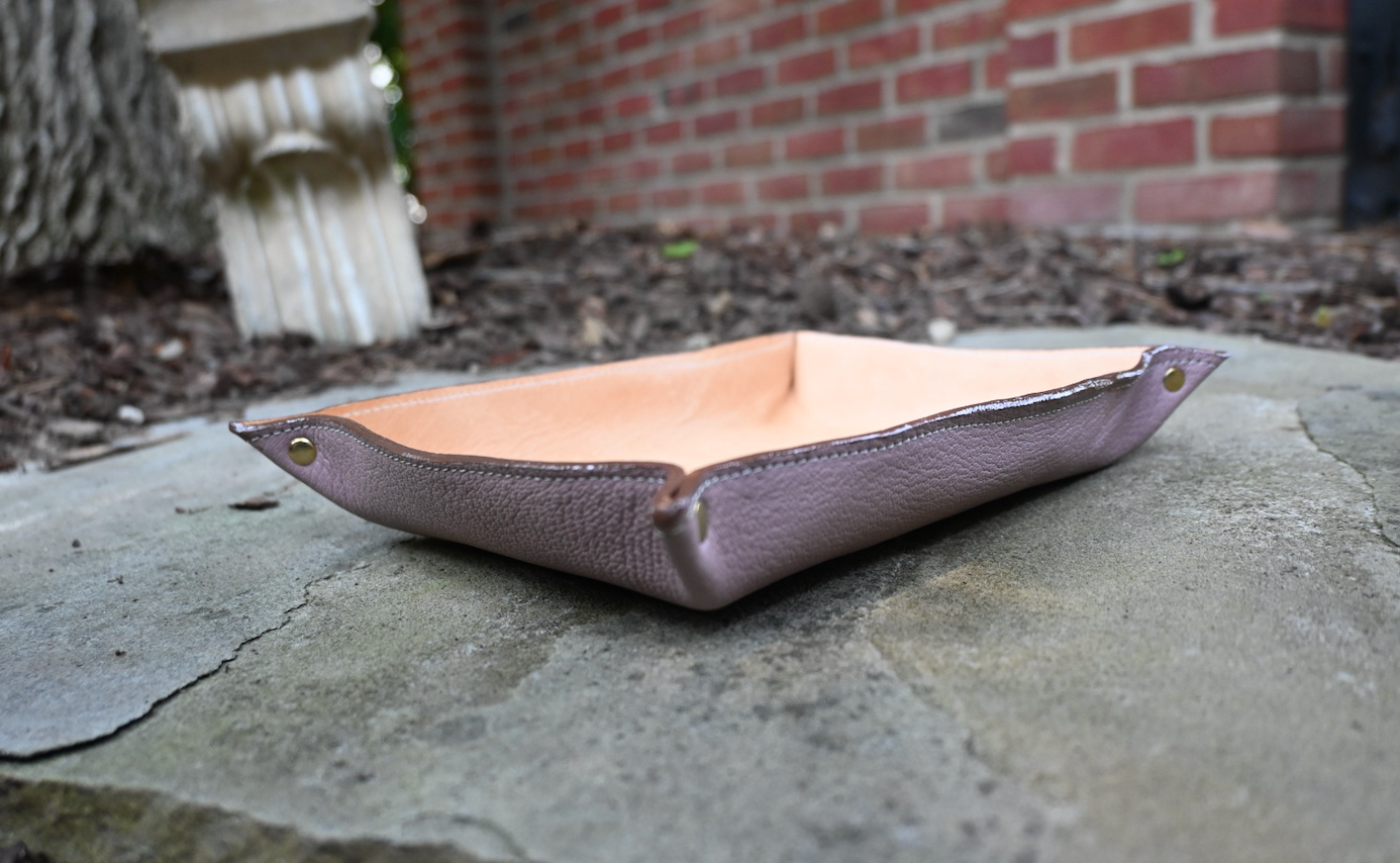 Medium Rectangular Valet Tray in Beige and Lilac