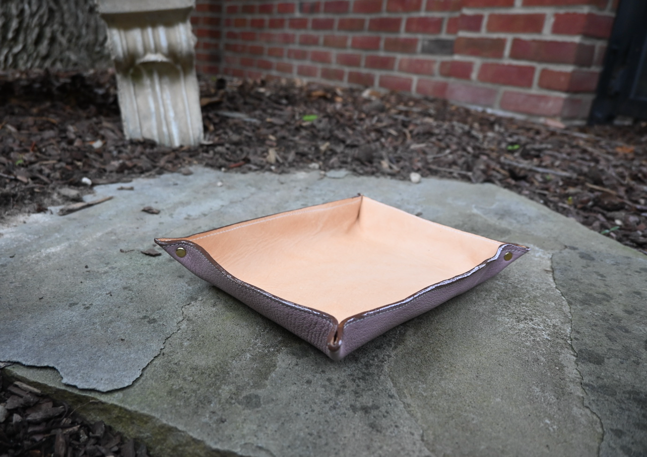 Medium Rectangular Valet Tray in Beige and Lilac