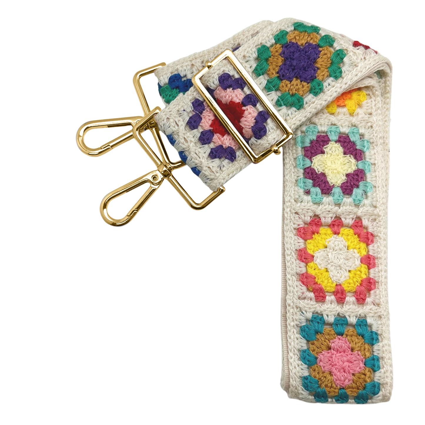 Crossbody Strap in Colorful Crocheted