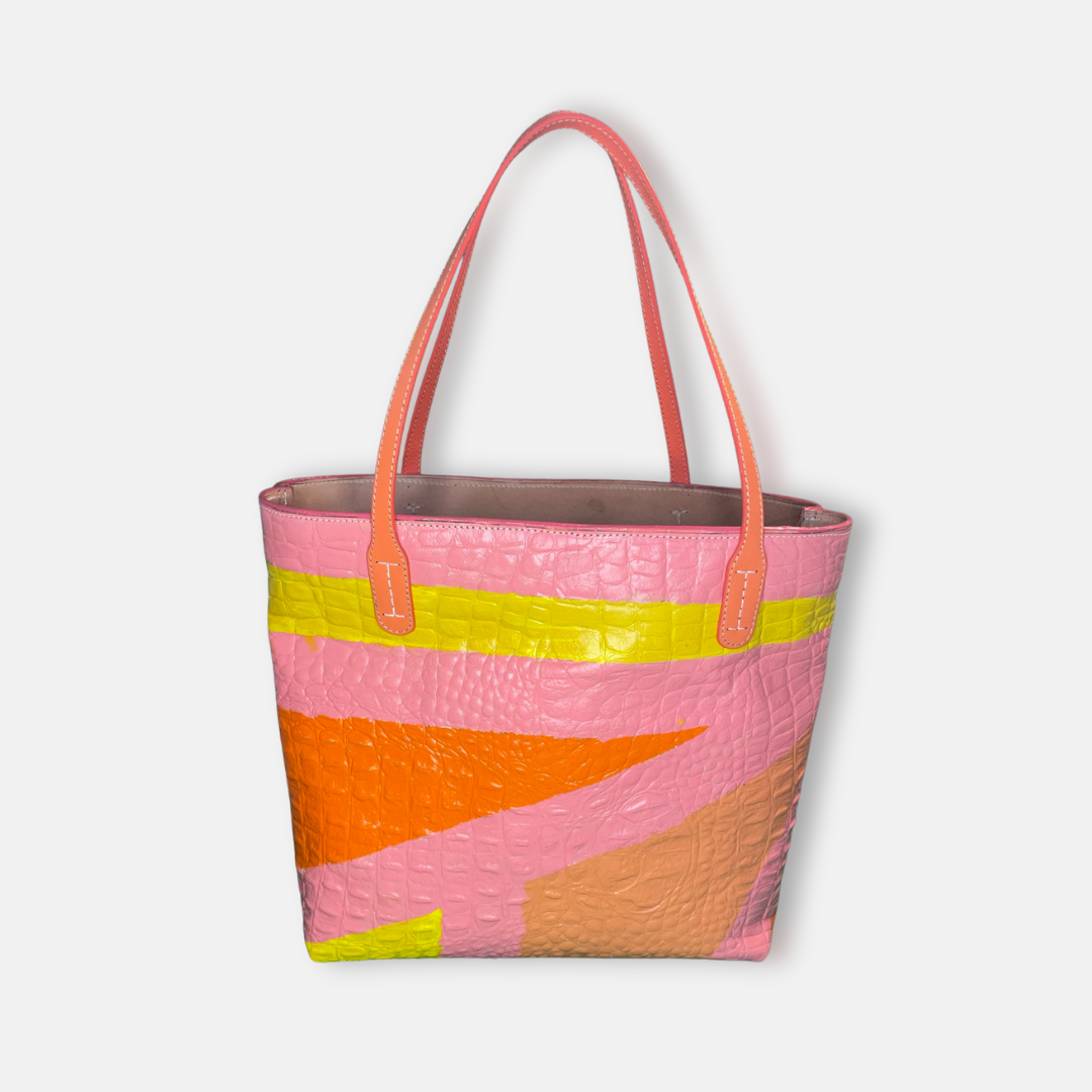 Mary Tote in a Bright Color Block Pattern