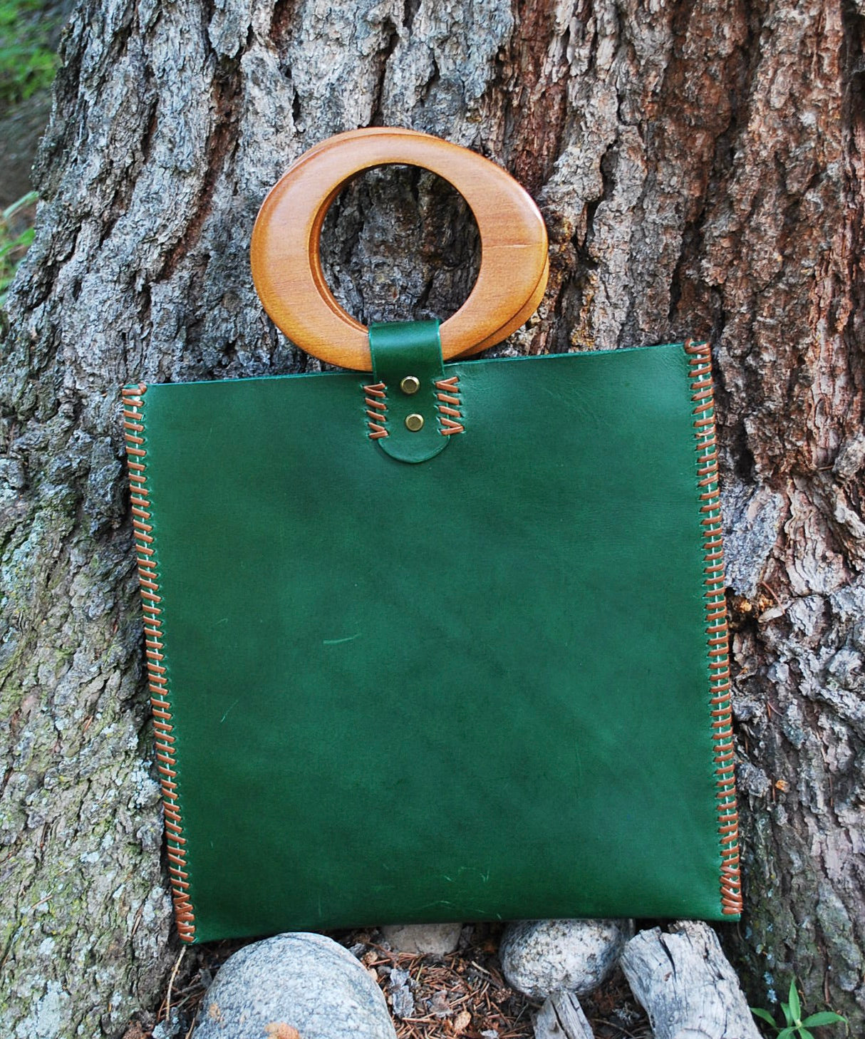 Charlene Style Handle Bag in Green