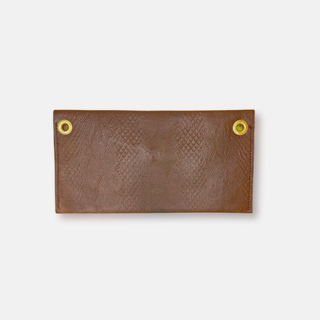 Wild Bluebell Style Clutch in Tan with Agate Stone