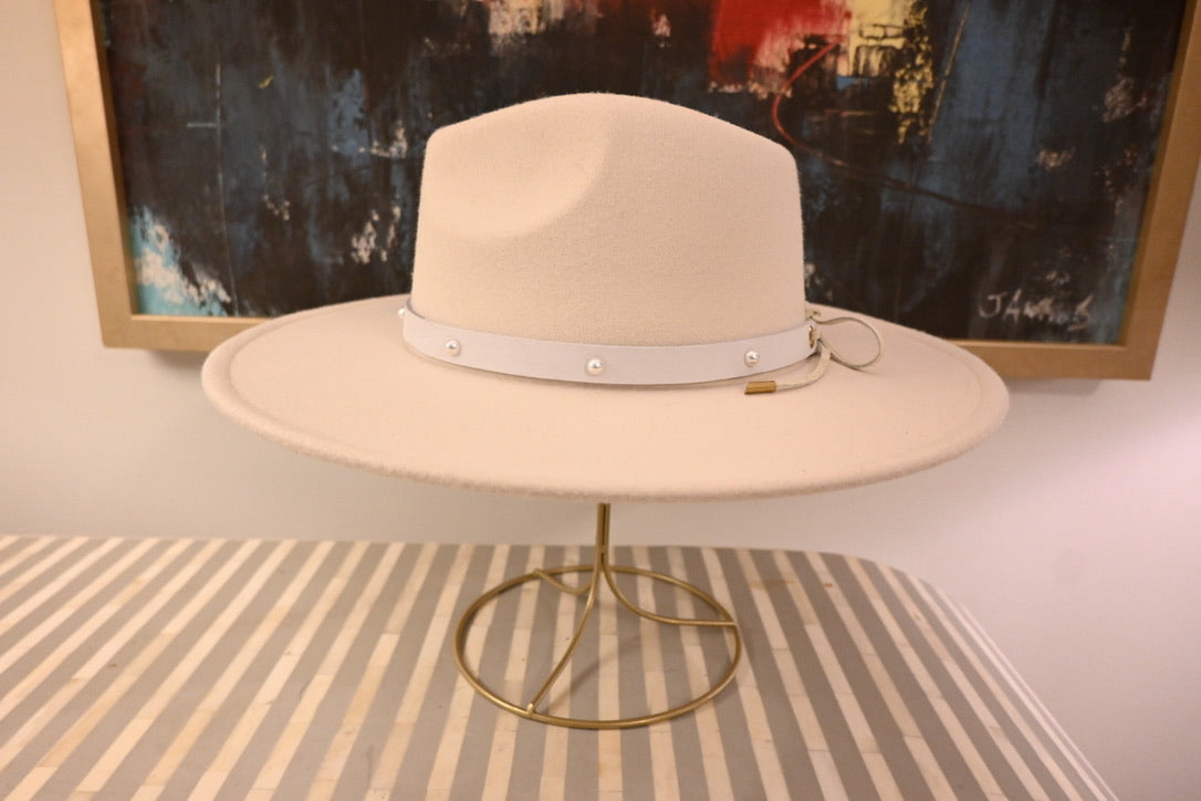 Cream Ranch Hat with Hat Band