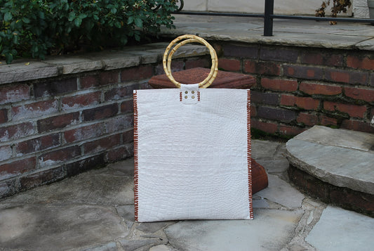 Charlene Style Handle Bag Tote in White