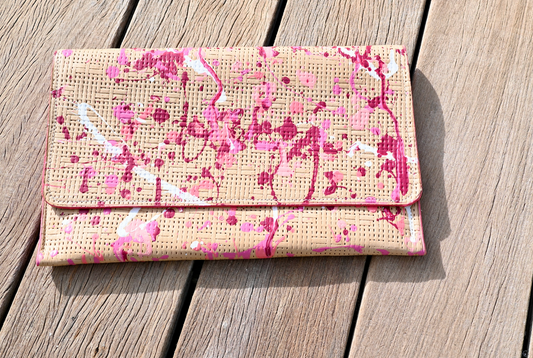 Spring Larkspur Style Clutch in Splashed Pink
