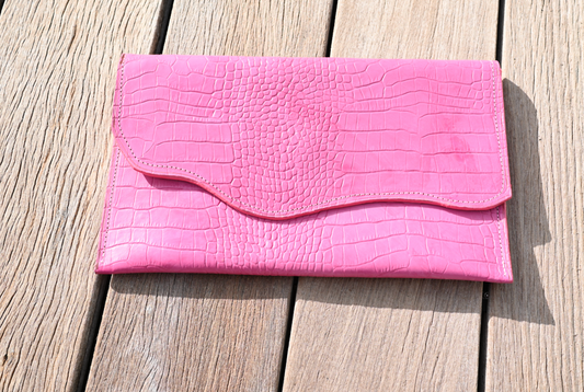 Faith Style Clutch in Pink with Hidden Snap