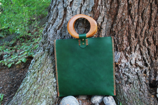 Charlene Style Handle Bag in Green